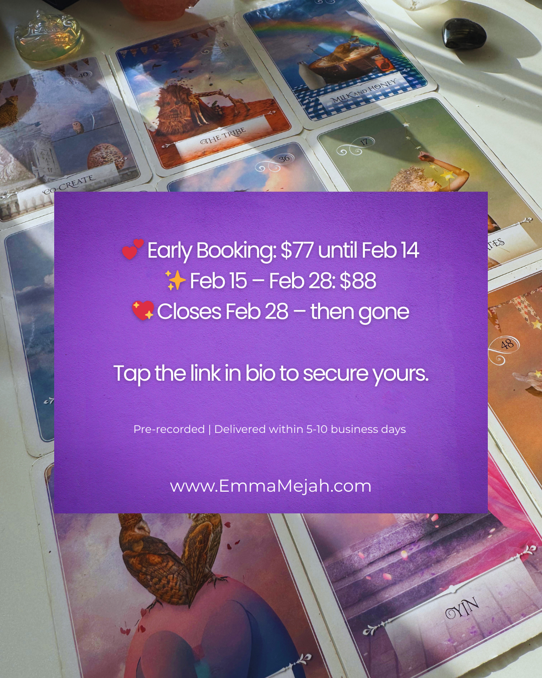 Love 2026 Intuitive Tarot Energy Forecast (Pre-Recorded | 30–40 Minutes)